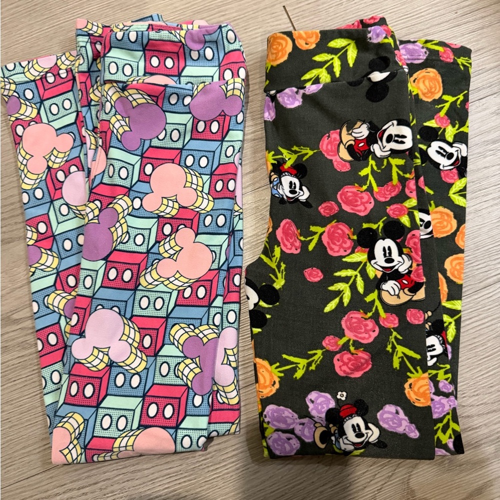 LuLaRoe Kids Leggings- Mickey /disney girls -  L/XL (7/8)